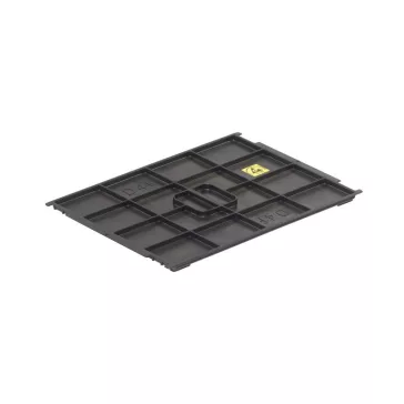   Zsanér nélküli fedél megerősített ládákhoz, 400x300 mm, Fekete