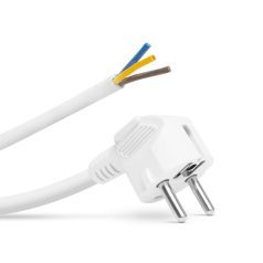   Hálózati szerelhető tápkábel dugóval - 3 m kábellel - 3 x 1,5 mm² - fehér 