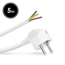 Hálózati szerelhető tápkábel dugóval - 5 m kábellel - 3 x 1,5 mm² - fehér 