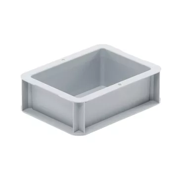  Basicline Euro láda 200x150x70 mm,  alja és oldala zárt, Szürke