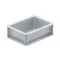 Basicline Euro láda 200x150x70 mm,  alja és oldala zárt, Szürke