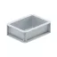 Basicline Euro láda 200x150x70 mm,  alja és oldala zárt, Szürke