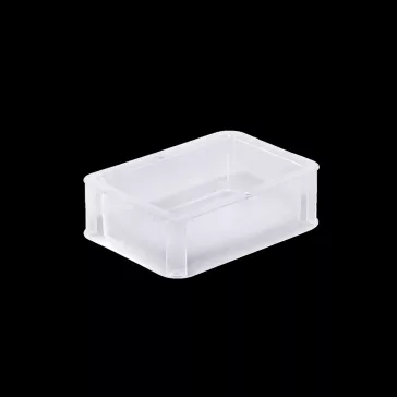   Basicline Euro láda 200x150x70 mm,  alja és oldala zárt, Átlátszó