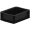 Basicline Euro láda 200x150x70 mm,  alja és oldala zárt, Fekete