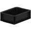 Basicline Euro láda 200x150x70 mm,  alja és oldala zárt, Fekete