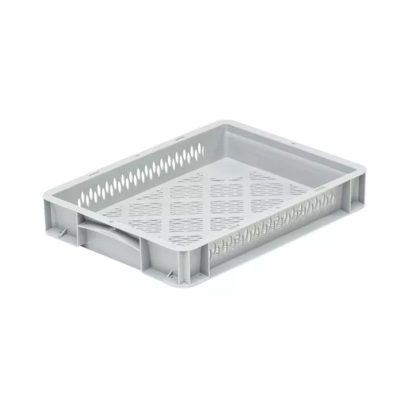 Basicline Euro láda 400x300x70 mm, perforált, Szürke Basicline Euro láda 400x300x70 mm, perforált, Szürke