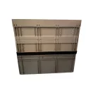 Összecsukható rátétkeret FR 840, PP, szürke - Méret 800 X 600 X 450 mm - 2. osztályú