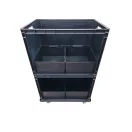 ESD SSi Schäfer Ef 6420 Fekete nyitott oldalú Euro láda A7 PPL - Méret 600 X 400 X 420 mm 