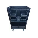 ESD SSi Schäfer Ef 6420 Fekete nyitott oldalú Euro láda A7 PPL - Méret 600 X 400 X 420 mm 