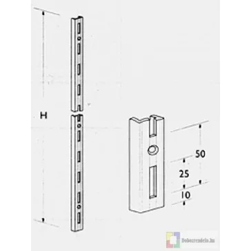 Element System Falsín 2000 mm Egylyuksoros, Fehér