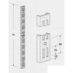 Element System Falsín 1500 mm Kétlyuksoros, Alu/Ezüst