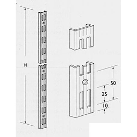 Element System Falsín 1500 mm Kétlyuksoros, Alu/Ezüst