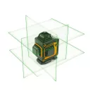Lézeres szintező szett - max 15 m - 16 zöld lézer - 3D/360° - 2 akkumulátor, 2 konzol, szemüveg