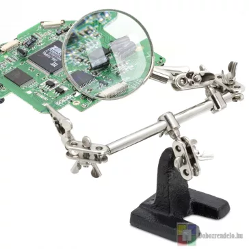   Paneltartó nagyítóval és krokodilcsipeszekkel 2x nagyítás