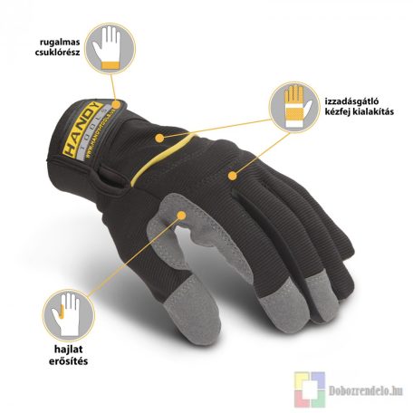 Munkavédelmi kesztyű tépőzárral L-es méret