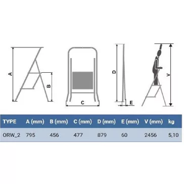 Biztonsági Fellépő 3 Fokos Acél