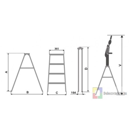 Két Oldalt Járható Alu Létra 2X5