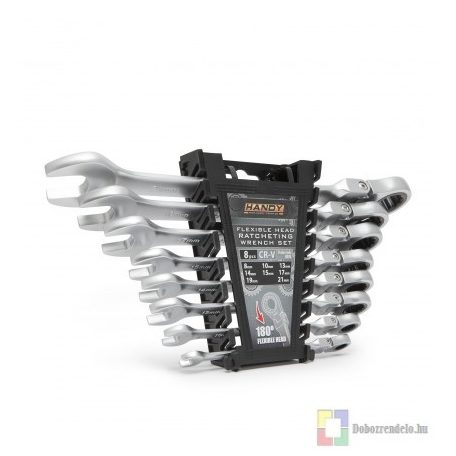 Racsnis csillag-villáskulcs készlet - 8,10,13,14,15,17,19, 21 mm - flexibilis fejjel