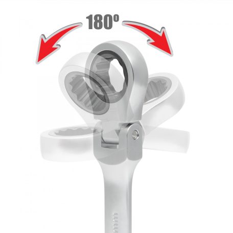 Racsnis csillag-villáskulcs 23 mm flexibilis fejjel