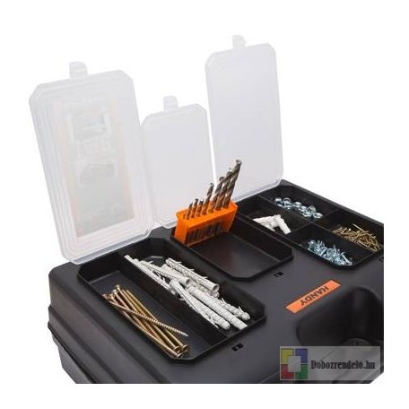 2 az 1-ben fúró + alkatrész tároló műanyag táska 15.7" - 400 x 300 x 155 mm