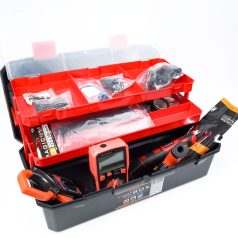   Kinyitható tálcás szerszámosláda - műanyag - 250 x 495 x 230 mm