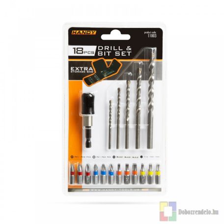 Fúrószár és bitfej készlet - 18 db-os