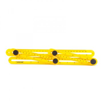 Műanyag négyoldalú vonalzó, szögmásoló   31 x 18 cm