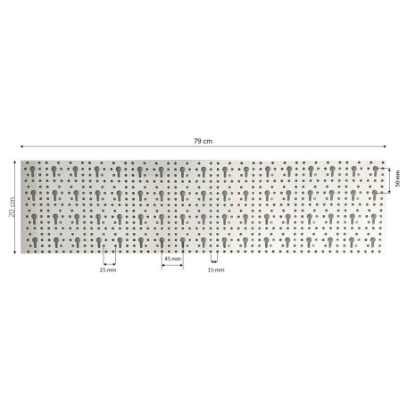 Element System Perforált Lemez 800X200 mm,Alu/Ezüst