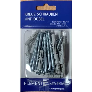 Element System Csavar+Tipli (18db)