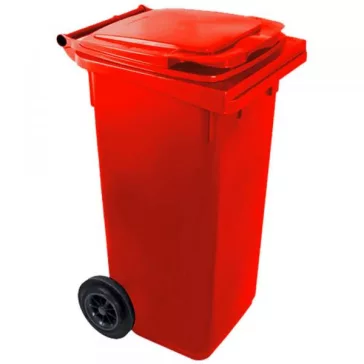 Háztartási hulladéktároló, kuka 120 L PIROS kerekes