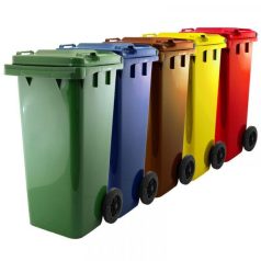 Háztartási hulladéktároló, kuka 120 L PIROS kerekes