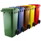 Háztartási hulladéktároló, kuka 120 L BARNA kerekes