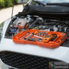 Gumi szerszámos tálca tárolórekeszekkel - fogantyúval - 53 x 29,5 x 3,5 cm