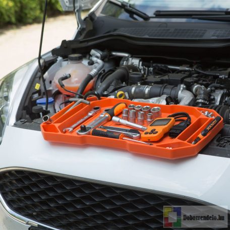 Gumi szerszámos tálca tárolórekeszekkel - fogantyúval - 53 x 29,5 x 3,5 cm