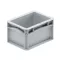 Basicline Euro láda 200x150x120 mm, alja és oldala zárt, Szürke