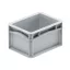 Basicline Euro láda 200x150x120 mm, alja és oldala zárt, Szürke