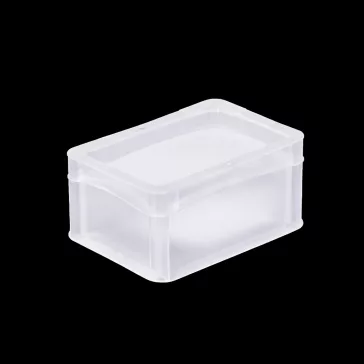   Basicline Euro láda 200x150x120 mm, alja és oldala zárt, Átlátszó
