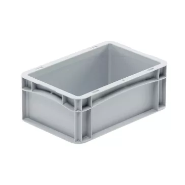   Basicline Euro láda 300x200x120 mm, alja és oldala zárt, Szürke