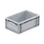 Basicline Euro láda 300x200x120 mm, alja és oldala zárt, Szürke