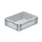 Basicline Euro láda 400x300x120 mm, alja és oldala zárt, Szürke