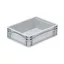 Basicline Euro láda 400x300x120 mm, alja és oldala zárt, Szürke