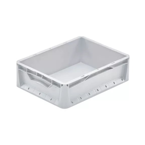 Lightline Euro láda, Euro láda, 400x300x120 mm, alja és oldala zárt, Szürke Lightline Euro láda, Euro láda, 400x300x120 mm, alja és oldala zárt, Szürke