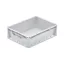 Lightline Euro láda, Euro láda, 400x300x120 mm, alja és oldala zárt, Szürke