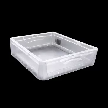   Lightline Euro láda, Euro láda, 400x300x120 mm, alja és oldala zárt, Átlátszó