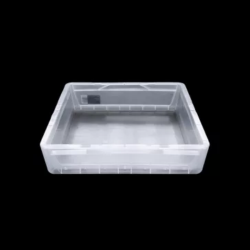   Lightline Euro láda, Euro láda, 400x300x120 mm, alja és oldala zárt, Átlátszó