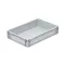 Basicline Euro láda 600x400x120 mm, alja és oldala zárt, Szürke
