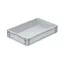 Basicline Euro láda 600x400x120 mm, alja és oldala zárt, Szürke