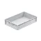 Lightline Euro láda, Euro láda, 600x400x120 mm, alja és oldala zárt, zárt markolat, Szürke