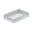 Lightline Euro láda, Euro láda, 600x400x120 mm, alja és oldala zárt, zárt markolat, Szürke