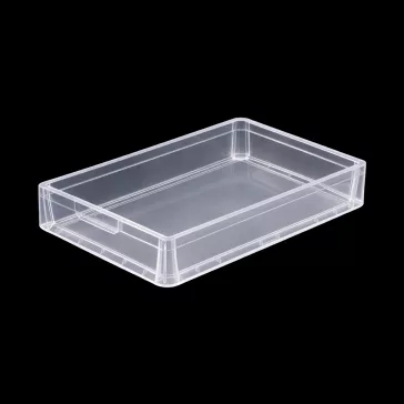   Lightline Euro láda, Euro láda, 600x400x120 mm, alja és oldala zárt, zárt markolat, Átlátszó
